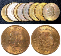 Mexico Bronze 1953 5 Centavos aUNC/UNC Toned KM# 424 RANDOM PICK (1 Coin) (64)