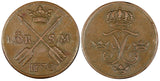 Sweden Frederick I Copper 1738 S.M. 1 ORE KM# 416.1  (21 357)