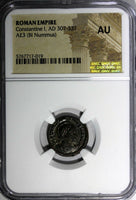 Roman Empire Constantine I AD 307-337 AE3 BI Nummus  NGC AU (019)
