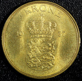 DENMARK Frederik IX Aluminum-Bronze 1957 C S 1 Krone GEM BU COIN KM# 837.2 (789)
