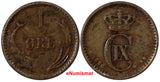 Denmark Christian IX Bronze 1888 CS 1 Ore KEY DATE SCARCE KM# 792.1 (10 195)