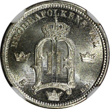 SWEDEN Oscar II Silver 1899 EB 10 Ore NGC MS63 GEM BU  KM# 755 (046)