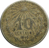 Mexico ESTADOS UNIDOS MEXICANOS Silver 1910 M 10 Centavos KM# 428 (394)