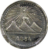 Guatemala Silver 1884 1/4 Real Mintage-100.030 Toned KM# 151 (22 676)