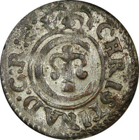 Riga.Livonia Christina of Sweden (1632-1654) Silver 1647 Solidus 0,49g.KM# 21(9)