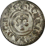 Riga.Livonia Christina of Sweden (1632-1654) Silver 1647 Solidus 0,49g.KM# 21(9)