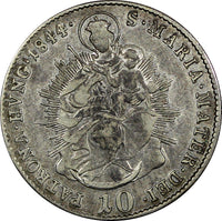 Austria Hungary Ferdinand V Silver 1844 B 10 Kreuzer Kremnica Mint KM# 421 (872)