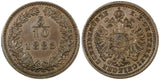 Austria Franz Joseph I Copper 1885 5/10 Kreuzer  XF KM# 2183 (21 340)