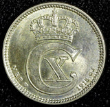 Denmark Christian X Silver 1918 VBP; GJ 10 Øre Last Year UNC KM# 818.1 (23 850)