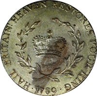 Great Britain Middlesex George III Silvered 1789 1/2 Half Penny Token D&H-939