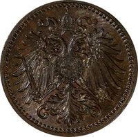Austria Franz Joseph I Bronze 1910 1 Heller UNC KM# 2800 (20 090)
