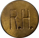 COSTA RICA Brass Rohrmoser Hermanos Token "R.H."Engraved Both Sides 18 mm SCARCE