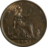 Great Britain Victoria Bronze 1884 Farthing KM# 753 (17 030)