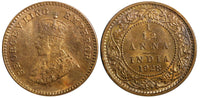 India-British George V Bronze 1928 (B) 1/12 Anna UNC KM# 509 (23 675)