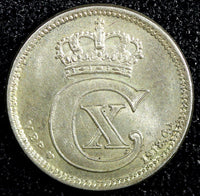 Denmark Christian X Silver 1918 10 Øre UNC KM# 818.1 (23 099)