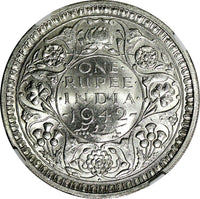 India-British George VI Silver 1942 (B) Rupee NGC MS63 Mint Luster KM# 556 (052)