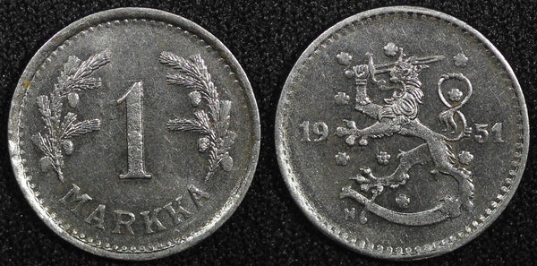 Finland Iron 1951 H 1 Markka UNC CONDITION KM# 30b (24 137)