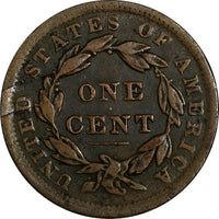 US Copper 1838 Coronet Head Large Cent 1c EX.LUX FAMILY COLLECTION(12 045)