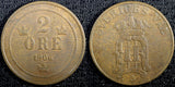 Sweden Oscar II Bronze 1906 2 Öre 2 Years Type KM# 769 (22 978)