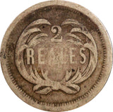 GUATEMALA Silver 1873 P  2 Reales 24mm Paz Duran KM# 149 (23 310)