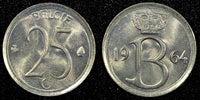 Belgium Baudouin I 1964 25 Centimes Dutch text UNC KM# 154.1 (22 708)