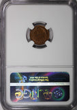 Italy Umberto I Copper 1900-R 1 Centesimo NGC MS65 RB TOP GRADED KM# 29 (238)