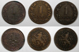 Netherlands Willem III Bronze LOT OF 3 COINS 1880 1883 ,1884  1 Cent KM# 107 (6)