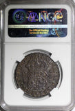 Mexico SPANISH COLONY Philip V 1735 MO MF 4 Reales NGC VF VERY RARE ERROR KM# 94