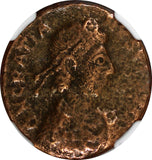 WESTERN ROMAN EMPIRE Gratian 367-383 AE2 Rev-Emperor dragging captive NGC (001)