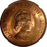 Jersey Elizabeth II Bronze 1960 1/12 Shilling NGC MS65 RB Nice Toned KM# 23 (12)