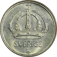 Sweden Gustaf V (1907-1950) Silver 1950 10 Öre GEM BU KM# 813 (22 058)