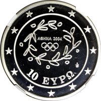 Greece Silver Olympics Sports Javelin 2003 10 Euro NGC PF68 ULTRA CAMEO KM193(7)