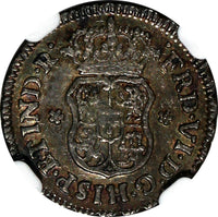 Mexico SPANISH COLONY Ferdinand VI Silver 1754 Mo M 1/2 Real NGC MS62 KM67.1/011