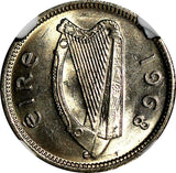 Ireland Republic Copper-Nickel 1968 3 Pence NGC MS65 LAST YEAR TYPE  KM# 12a(08)