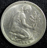 Germany-Federal Republic Copper-Nickel 1950 G 50 Pfennig Karlsruhe KM# 109.1 (2)