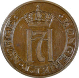 Norway Haakon VII Bronze 1911 2 Øre Mintage-500 000 KM# 371 (21 686)