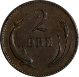 Denmark Christian IX 1874 CS 2 Ore 1st Year For Type KM# 793.1 (15 605)