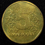FINLAND Aluminum-Bronze 1973  5 Markkaa UNC KM# 53 (24 001)