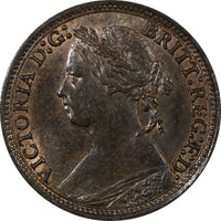 Great Britain Victoria Bronze 1879 Farthing aUNC KM# 753 (20 525)