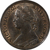 Great Britain Victoria Bronze 1879 Farthing aUNC KM# 753 (20 525)