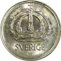 Sweden Gustaf V (1907-1950) Silver 1944 G 10 Öre BU KM# 813 (22 067)