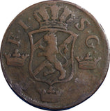 Sweden Frederick I 1750 2 Ore, S.M.Slant 5 Low Mintage-353,000 Brown KM#437 (04)
