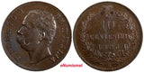 Italy Umberto I Copper 1893 R 10 Centesimi  Rome Mint SCARCE UNC KM#27.2 (337)