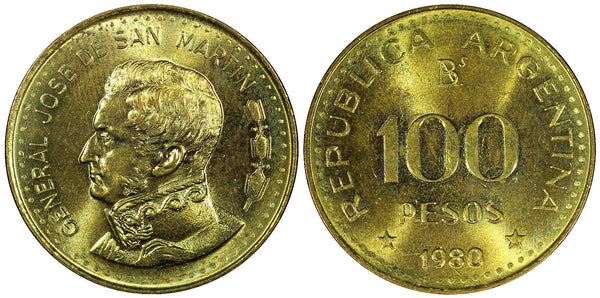 Argentina Jose de San Martín 1980 100 Pesos magnetic UNC KM# 85a (22 269)