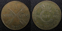 SWEDEN Carl XIV Johan Copper 1830 1  Skilling Last Year Type KM# 597 (555)