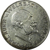 Austria Auer von Welsbach, chemist Silver 1958 25 Schilling 30mm KM# 2884 (540)