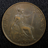 Great Britain Edward VII Bronze 1902 1 Penny 1 YEAR TYPE KM# 794.1 (22 510)