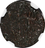 ROMAN.Delmatius AD 335-337 House of Constantine AE4 Nummus NGC.Two soldiers (13)
