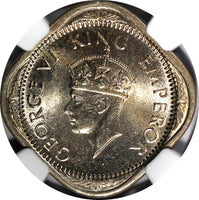 India-British George VI 1941 (C) 2 Annas Calcutta NGC MS64 NICE TONED KM# 541(7)