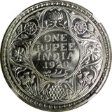 India-British George V Silver 1920 (C) Rupee NGC MS63 Calcutta Mint KM# 524 (44)